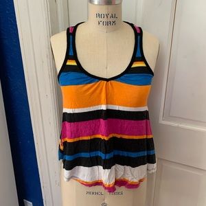 Striped Crochet Accent Tank